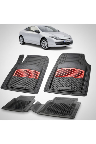 TEAMCAR Συμβατά πατάκια Renault Laguna III 2 Coupe 2010-2015 | Κόκκινα