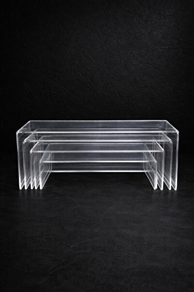 TutturX Transparent Decoration and Display Stand 26-24-22-20-18cm 5 Pieces