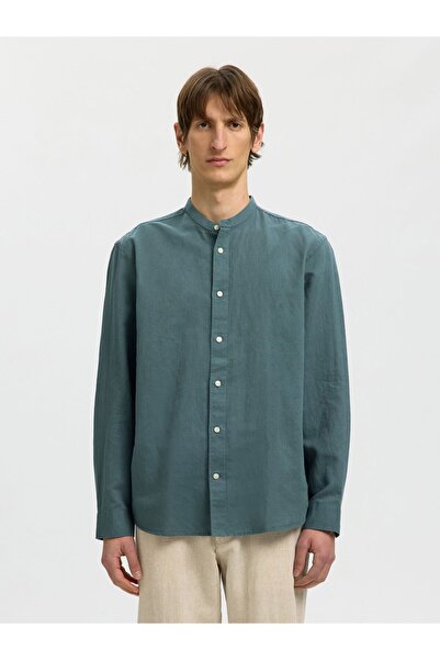 SELECTED Langarmhemd Leinenmix