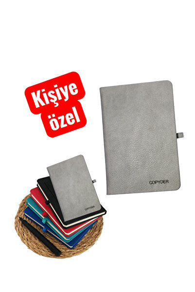 Copyder 5 adet kişiye özel baskılı veya baskısız sert deri kapaklı 10x14cm re...