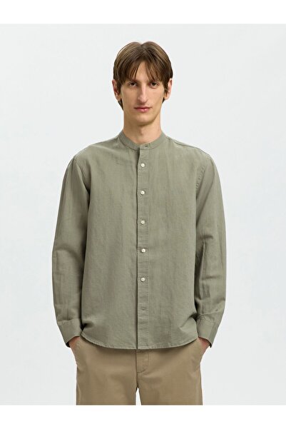 SELECTED Langarmhemd Leinenmix