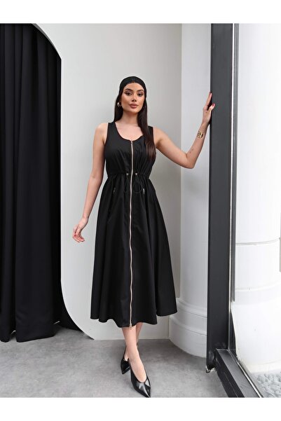 ESRAHELVACI Zippered Waist Ruched Dress