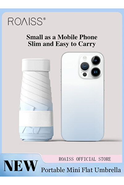 ROAISS Ultra-Light Mini Black Vinyl Sun Umbrella with Water Repellent Coating...