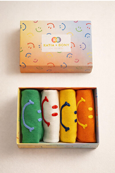 Katia&Bony Γυναικείες κάλτσες μπαλαρίνας με μοτίβο χαμογελαστού προσώπου, σε ...