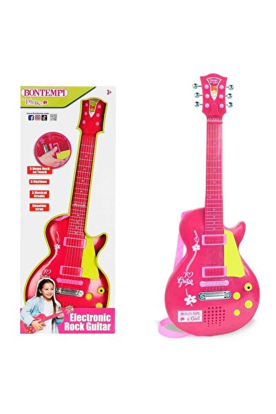 Sunman Bontempi Pembe Elektronik Rock Gitarı 53 cm, 5 Demo Şarkı, Ritim ve Iş...