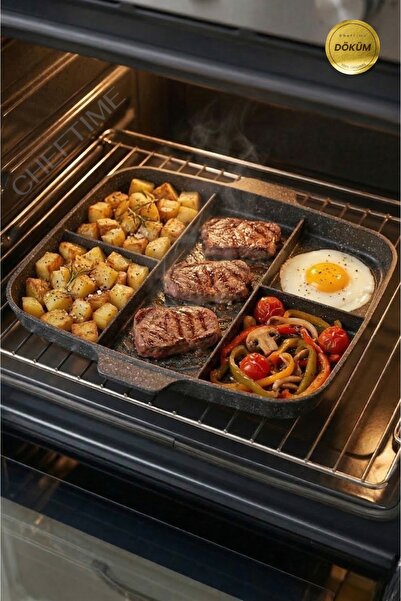 CHEFTİME Premium 5 Gözlü Döküm Kamp&Piknik Tavası