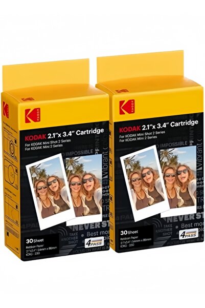 Kodak خرطوشة فيلم 4PASS مقاس 2.1 بوصة × 3.4 بوصة (60 ورقة) لكاميرات Mini 2 Re...