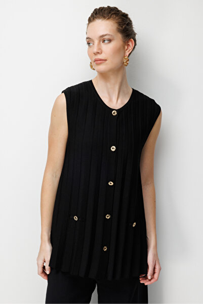 Desen Triko Bluză de damă cu decolteu în formă de U cu pliuri lungă tricot su...