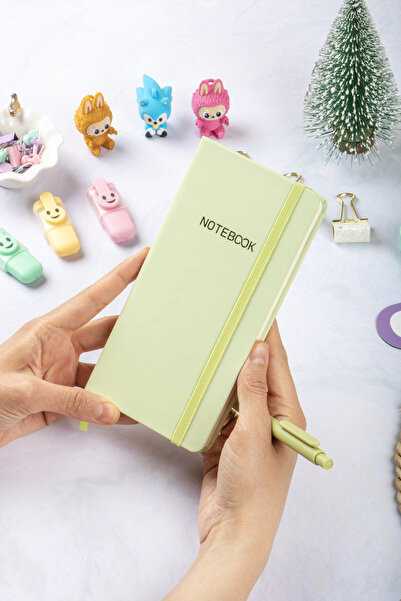 DİVAL 9x18 cm Copertă rigidă în carouri Caiet școlar cu notițe cusute nedatat...