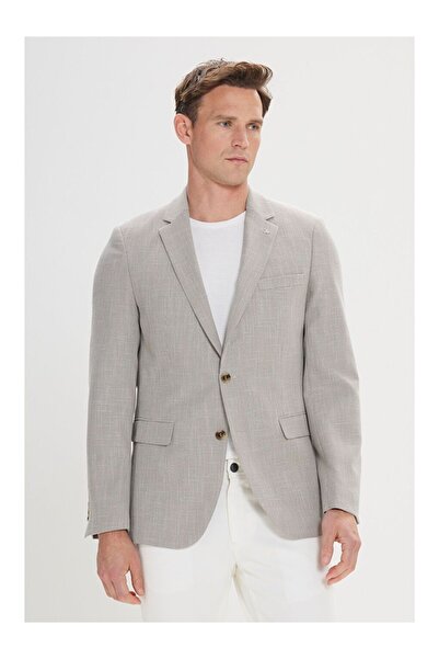 LC Waikiki Men's Beige-Black Regular Fit Mono Collar Jacket