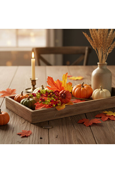 OEM Autumn decoration - pumpkin, berries, leaf - 24 cm - 2 pcs / pack