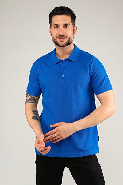 Uniprom Μπλουζάκι Polo Collar 100% Βαμβάκι Blue Ανδρικό