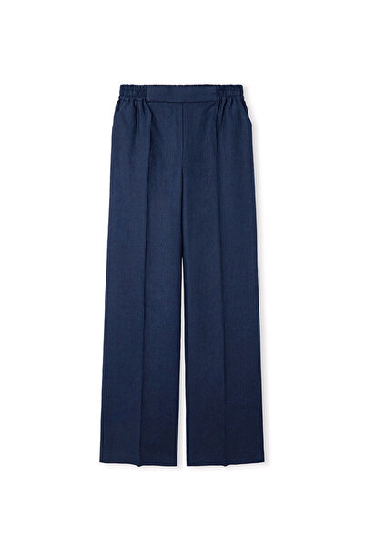 İpekyol İnce kuşaklı keten pantolon