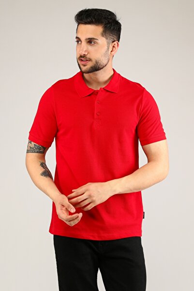 Uniprom Чоловіча сорочка-поло, 100% бавовна, червона