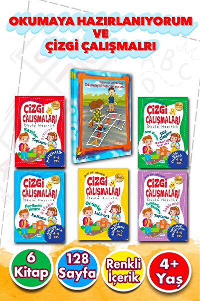 Harika Çocuk Yayınları Okumaya Hazırlanıyorum ve Çizgi Çalışmaları Seti – 6 K...