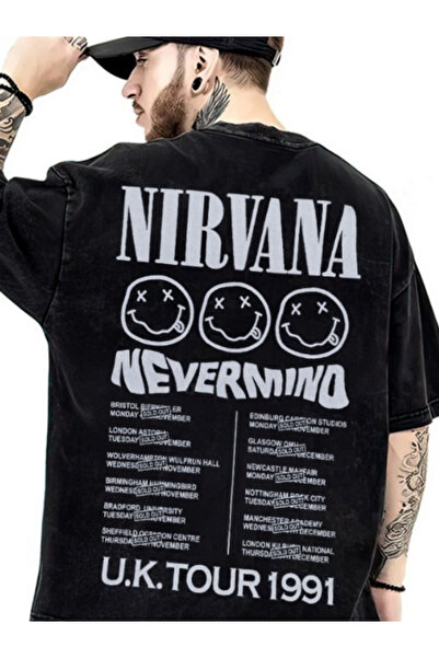 Chirkef Unisex Black Oversized 100% Cotton Back and Front Printed Crew Neck S...