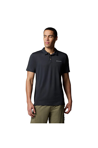 Columbia Tech Trail Utility Erkek Siyah Outdoor Polo Yaka T-Shirt AM1495-010