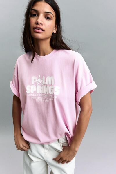 Bershka Kısa kollu baskılı tişört