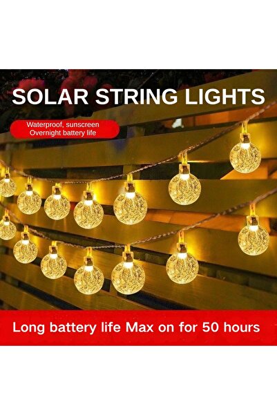 mumtaz sa 3 pcs Solar LED Bubble Ball String Lights 7m 50 LEDs 8 Lighting Mod...