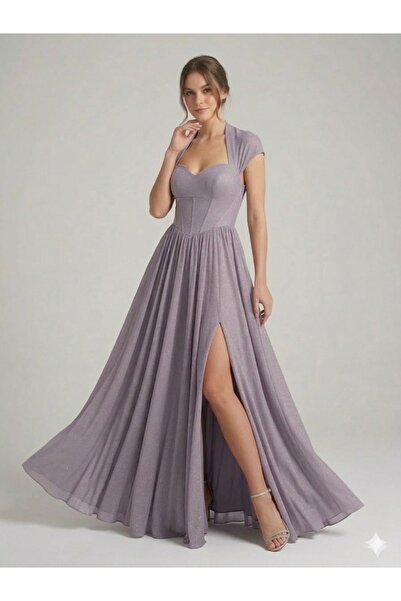 centilmen DORİDORCA Boyun&Sırt Tül Askılı Abiye Elbise 5108