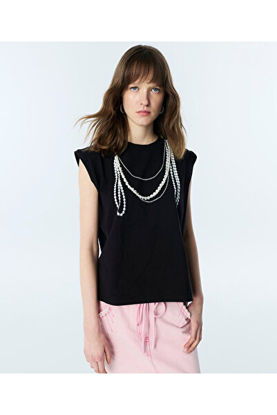 Twist SUNİ İNCİ AKSESUARLI TİŞÖRT