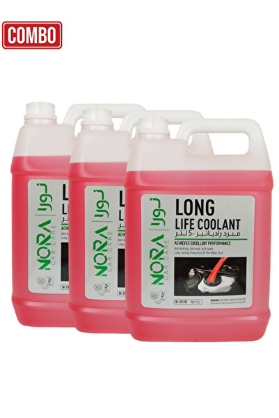 Nora سائل تبريد طويل الأمد N-261R سعة 5 لترات، عبوة من 3 قطع، مضاد للغليان، م...