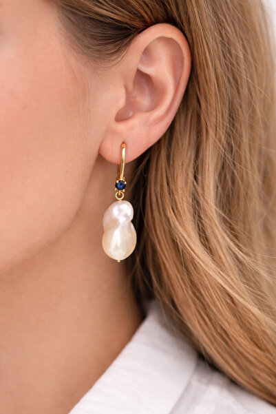 B Design jewelry أقراط أمور باروك اللؤلؤية الفضية الليلية