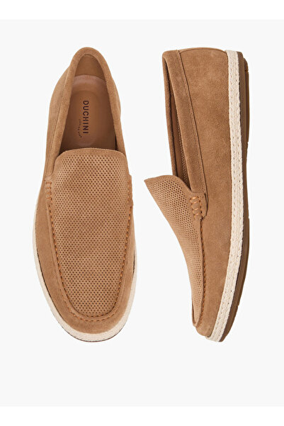 Duchini Men Leather Espadrille Loafers