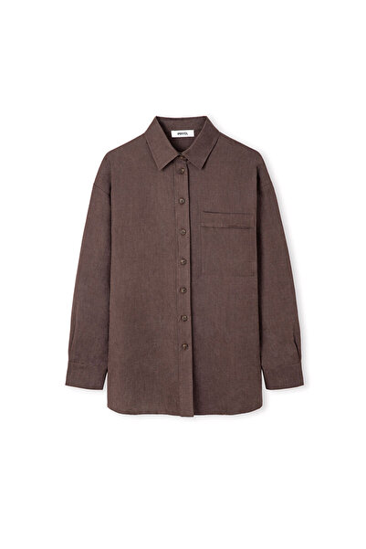 İpekyol Cepli keten gömlek