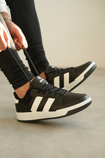 BESKAR Kb 013 Kuback Black and White Casual Men's Shoes