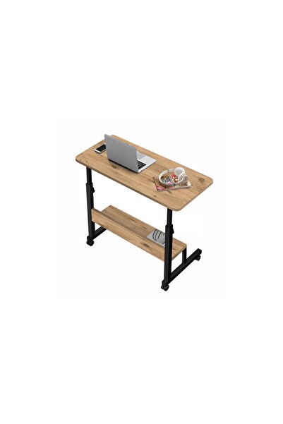 Vivense Yükseklik Ayarlı Raflı Çalışma Masası, Atlantik Çam, 80X40