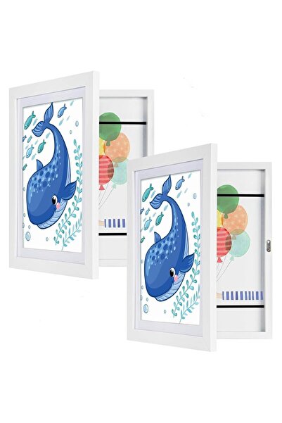 Arabest 2Pcs Children's Art Frames,Holds 100 sheets of A4 paper,Storage Frame...