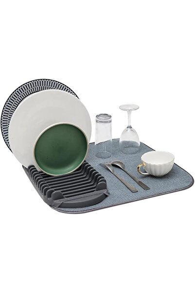 Arabest Foldable Drain Pad,with Cups/Dishes Grid Water Filter Racks Pantry Qu...