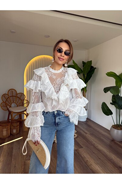 mrc Lace Detailed Volanli Shirt