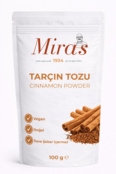 Miras 1934 Tarçın Tozu Katkısız 100g | Kahve, Süt ve Tatlılar İçin Yoğun Tarçın