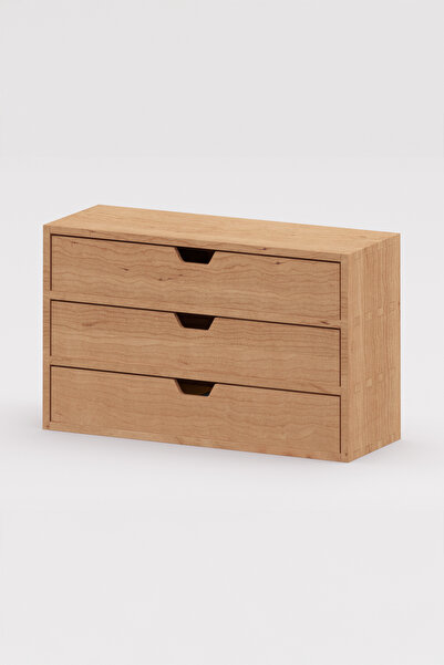 Woodsaka Desna Three-Tier, Three-Drawer, High Mini Cabinet |