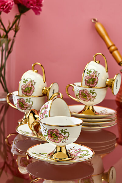 Cooker Gülpare 6-Person 90 ml Porcelain Coffee Cup Set Ckr3867