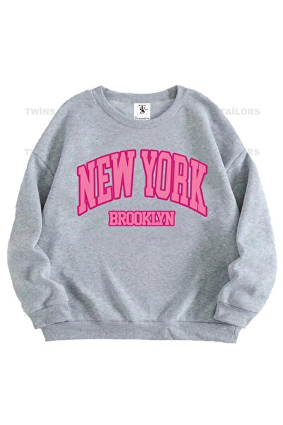 Kids Φούτερ με στάμπα New York Brooklyn, unisex, γκρι