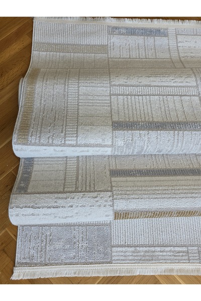 Evrium Home London 003 Krem Multi Akrilik Bambu Tarz Yumuşak Modern Desen Öze...
