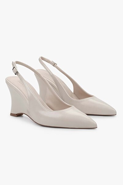 Shoeberry Γυναικείο Stiletto Gigi Ecru Έκδοση Σφηνοειδές τακούνι