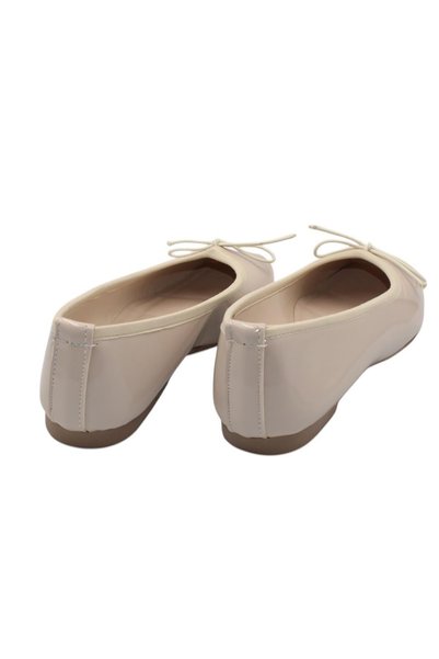 Bluefeet Beige Patent Leather Buckle Daily Ballerina Shoes