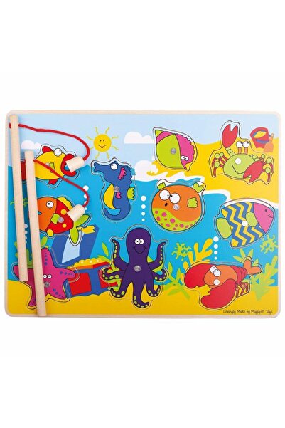 BIGJIGS Toys Magnetic fishing game - Sea animals
