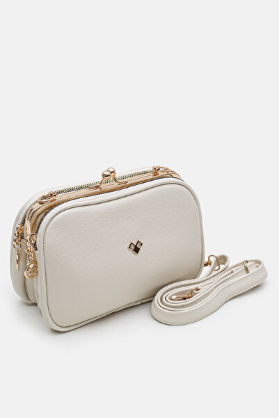 MASLANBAGS Γυναικείο κλιπ κρέμας με 4 θήκες, Με φόδρα μαλακό, Δερμάτινο για τ...