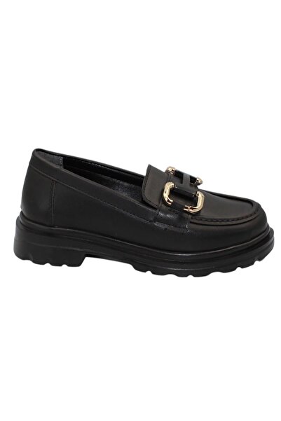 Bluefeet Women's Black Skin Buckle Detailed Casual Shoes
