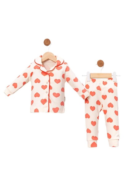 Generic Brand BBC Yavruağzı Luxury Snap Fastener Baby Girl Pajama Set