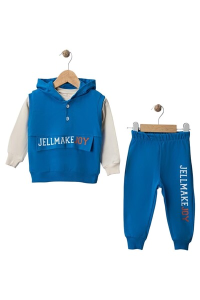 Generic Brand Wwc Blue Two String Vest Hooded Baby Boy Set