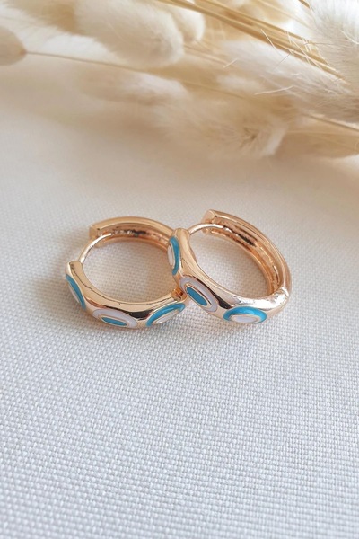 BULUT SEPETİ Z*Ara Evil Eye Enamel Hoop Earrings