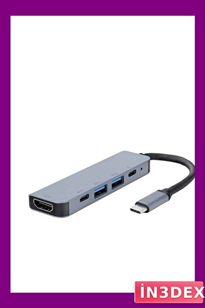 İN3DEX Converter Converter Adapter MacBook 3 in 1 Type-C to HDMI USB 3.0