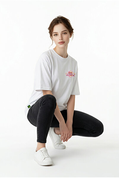 Dad&Children Unisex Bloom Oversized T-Shirt White