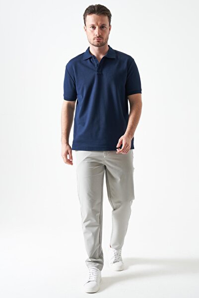 TENA بنطلون رجالي 739-رمادي من القماش التقني المحلي SRN42 مع خصر نصف مطاطي وس...